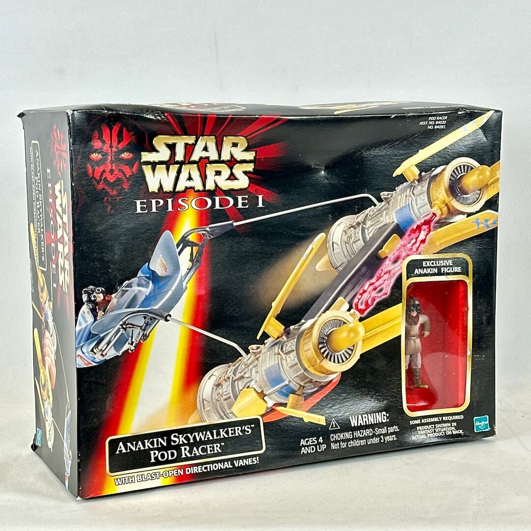 Star Wars Episode I Anakin Skywalker's Pod Racer toy packaging on a light gray background
