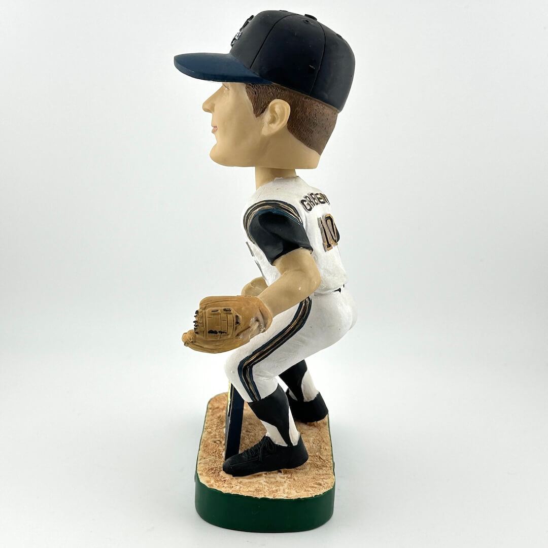 Baseball bobblehead figure wearing a uniform and cap on a white background