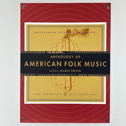 Cover of 'Anthology of American Folk Music' with red and gold design on a white background