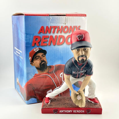 Bobblehead figure of a baseball player with packaging displaying the name 'Anthony Rendon'.