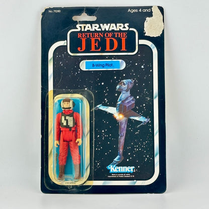 Vintage Star Wars action figure packaging with B-Wing Pilot on a white background