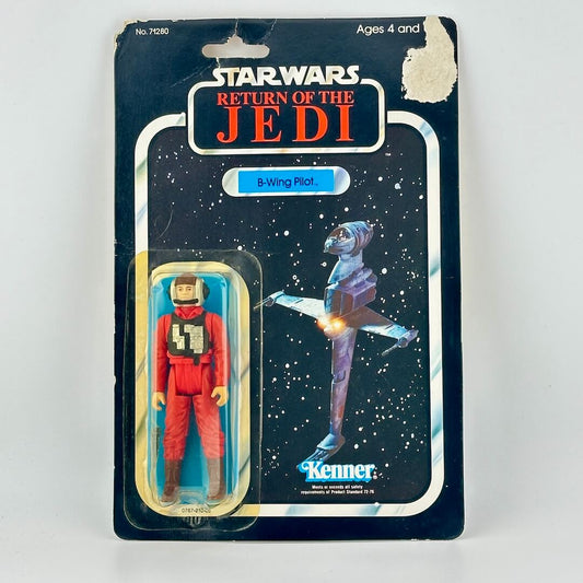 Vintage Star Wars action figure packaging with B-Wing Pilot on a white background