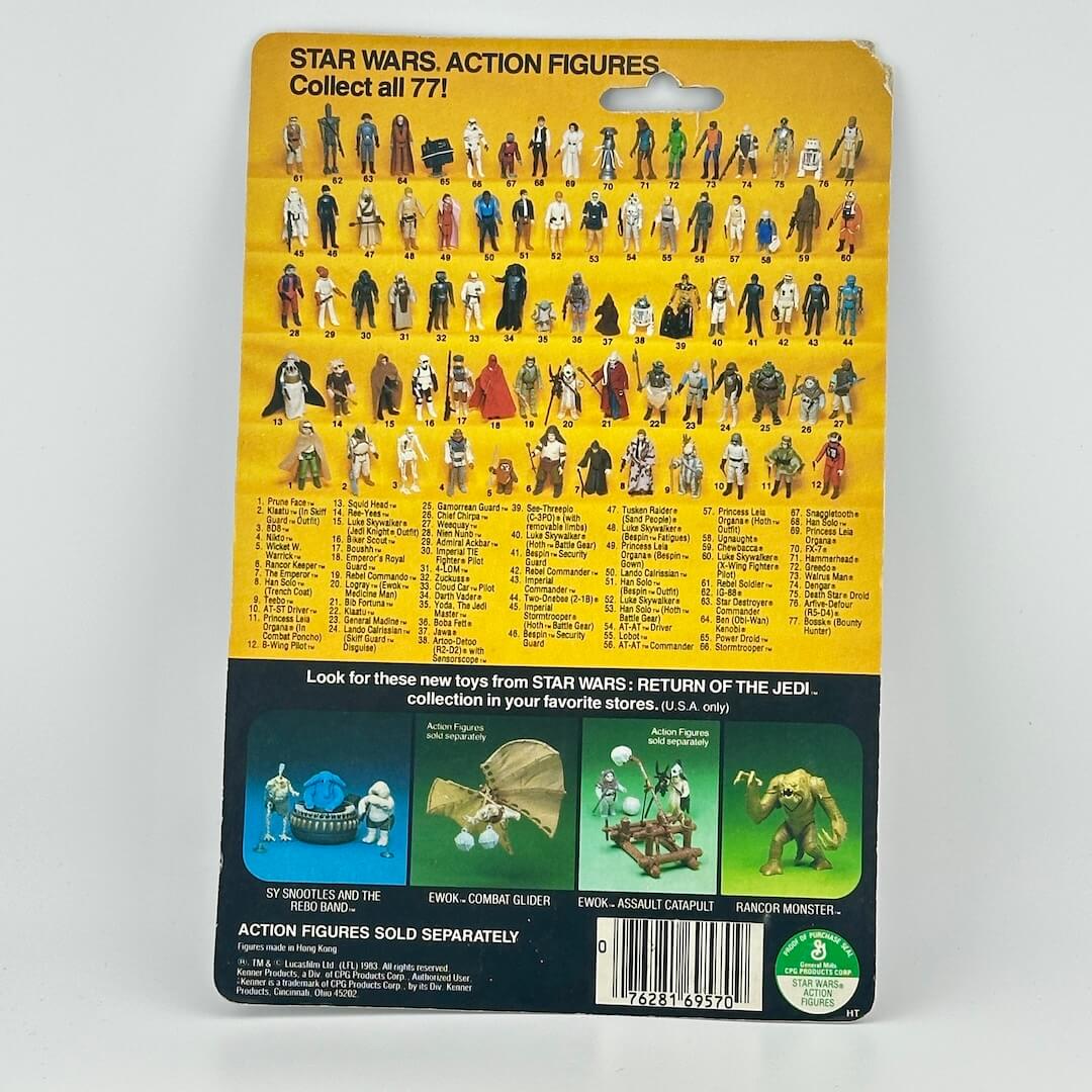 Back of a Star Wars action figures packaging with character illustrations and text.