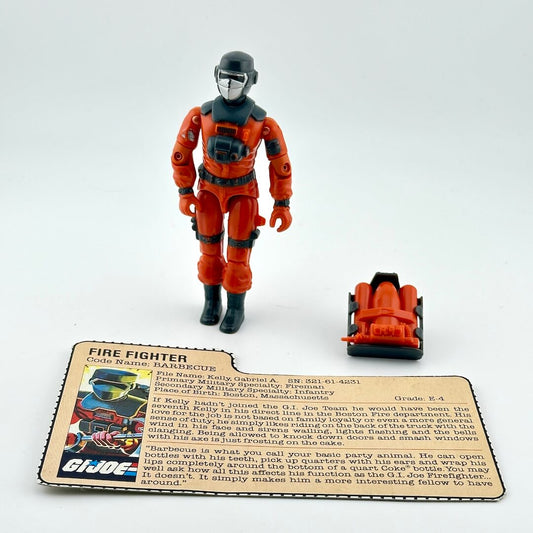 G.I. Joe action figure with accessories and card on a white background