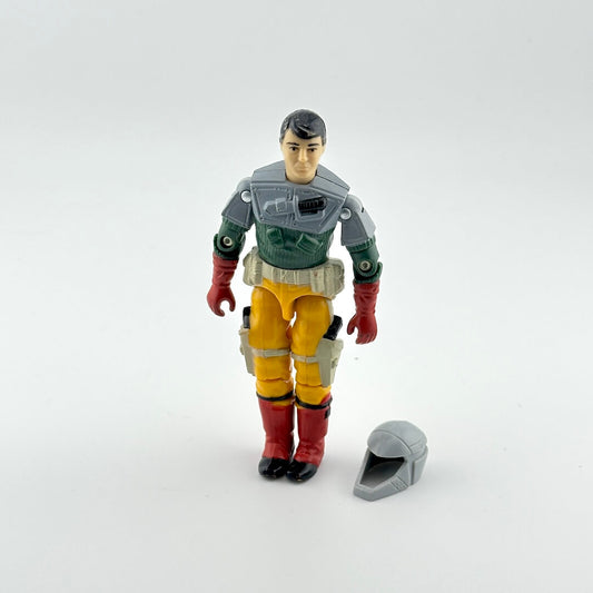 Action figure with helmet on a white background