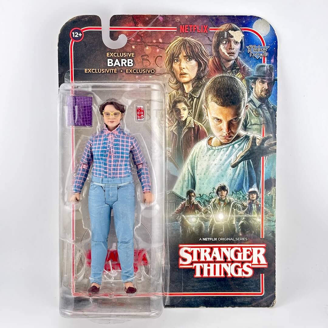 Stranger Things Barb action figure in original blister packaging on white background. 