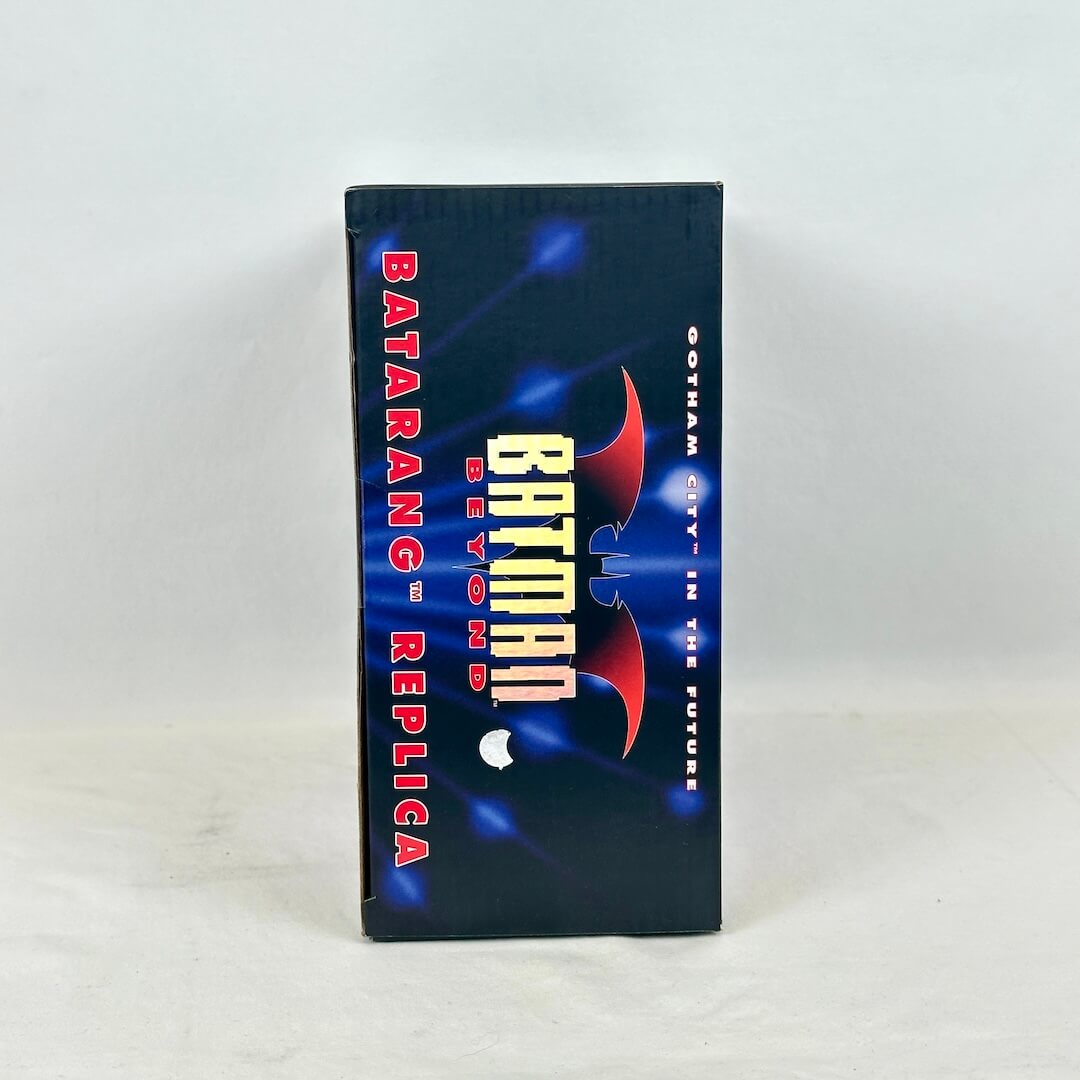 A boxed Batman Beyond Batarang Replica product package standing upright against a plain light background.