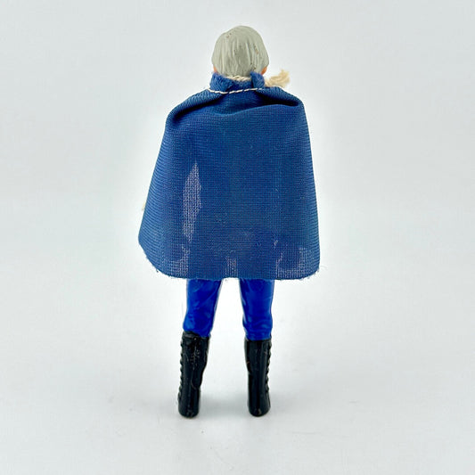 Action figure with a blue cape and pants on a white background