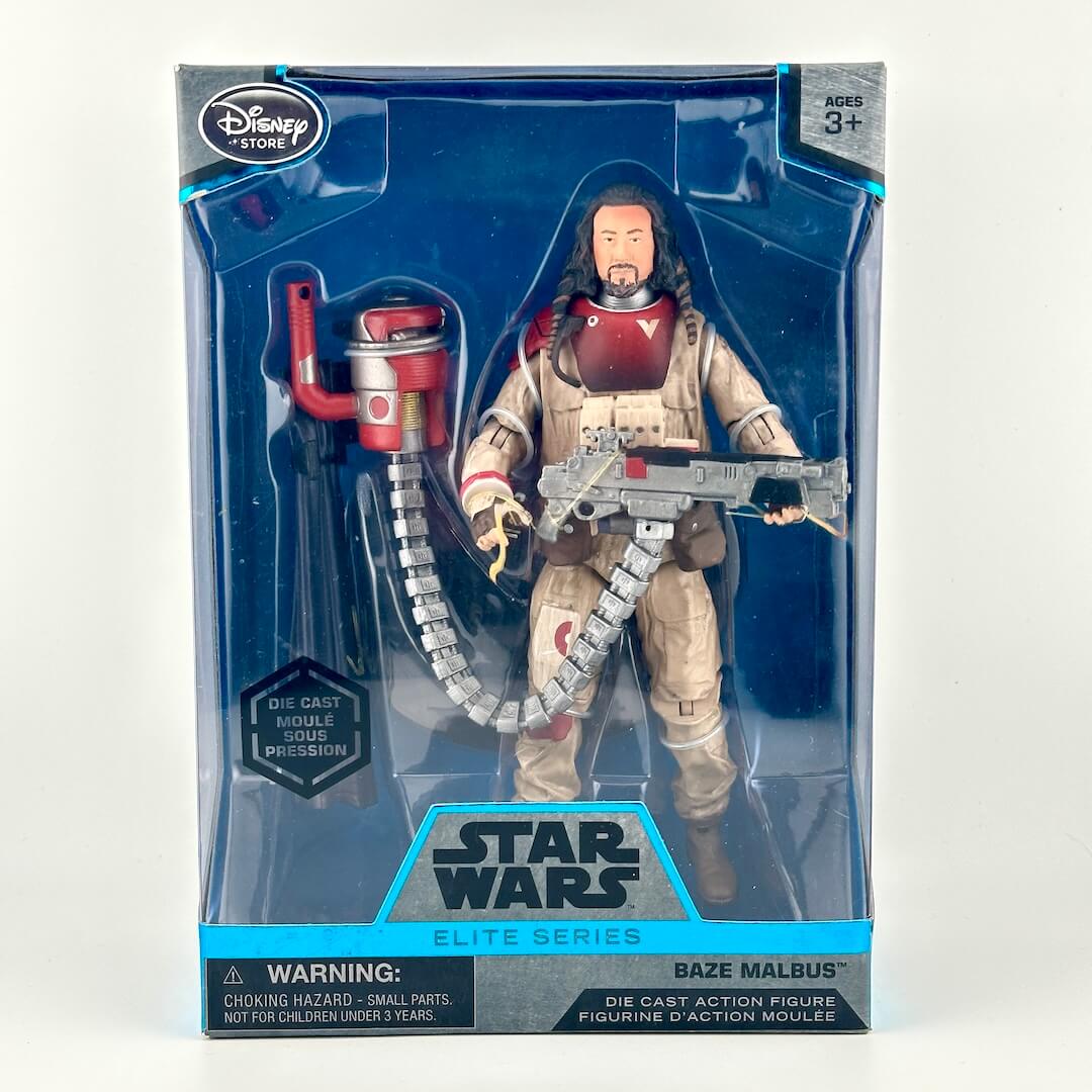 Disney Star Wars Elite Series Baze Malbus die-cast action figure in its original window box packaging.