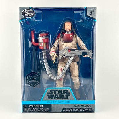 Disney Star Wars Elite Series Baze Malbus die-cast action figure in its original window box packaging.