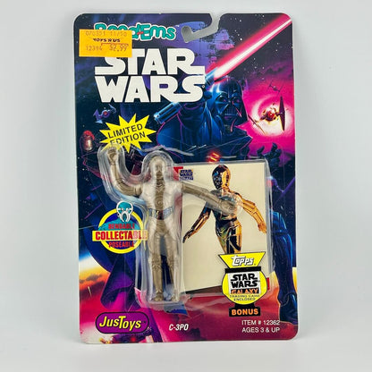 Star Wars C-3PO action figure in packaging with colorful background