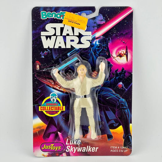 Star Wars action figure packaging featuring Luke Skywalker with a colorful space-themed background.