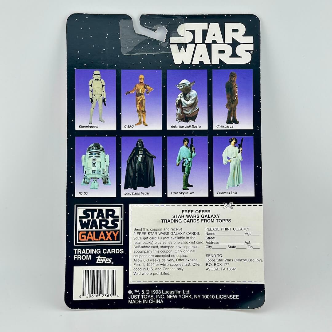 Star Wars action figure packaging with character illustrations and branding on a white background
