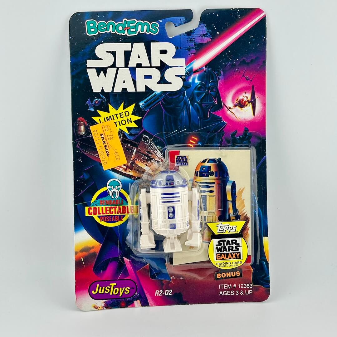 Star Wars toy figure of R2D2 in packaging with Bend-Ems branding