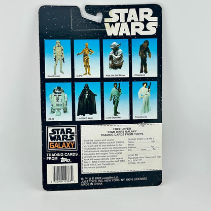 Vintage Star Wars action figure packaging with character illustrations on a white background