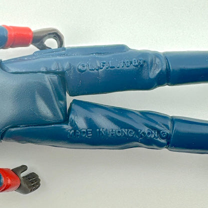 Close-up of back of figure's legs to show COO and copyright information.