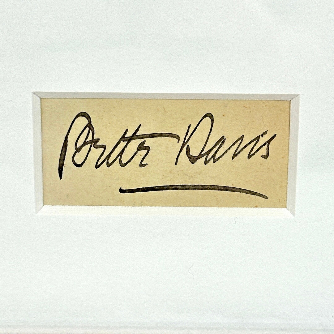 Close-up of matted autographed cut reading 'Bette Davis"