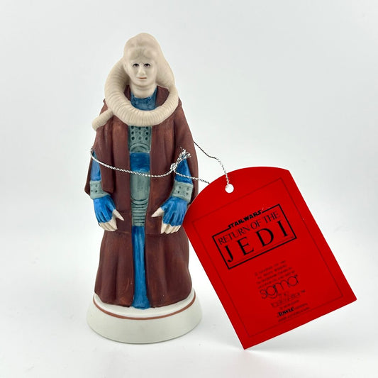 Star Wars figurine with a red 'Return of the Jedi' tag on a white background