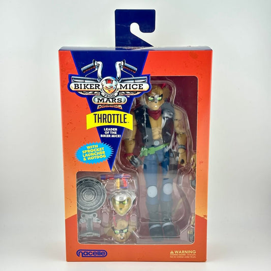 Biker Mice from Mars action figure packaging with character Throttle on a white background