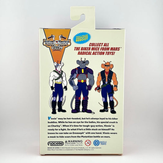 Biker Mice from Mars action figure packaging with characters and text on a white background