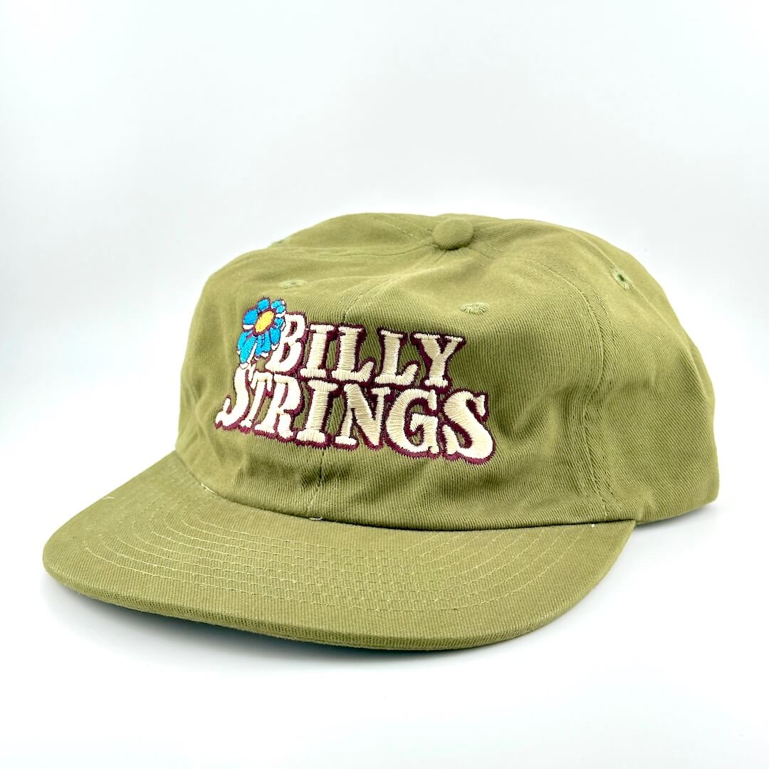Green cap with 'Billy Strings' logo on a white background
