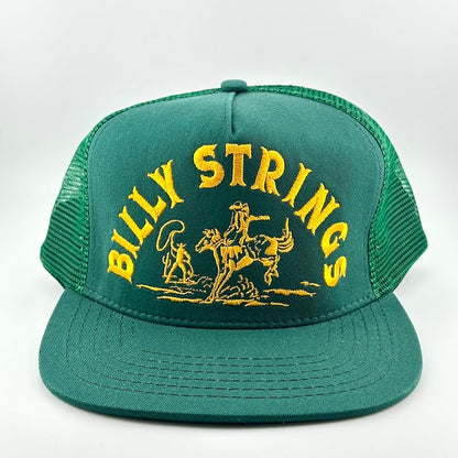 Green cap with yellow 'Billy Strings' logo on a white background