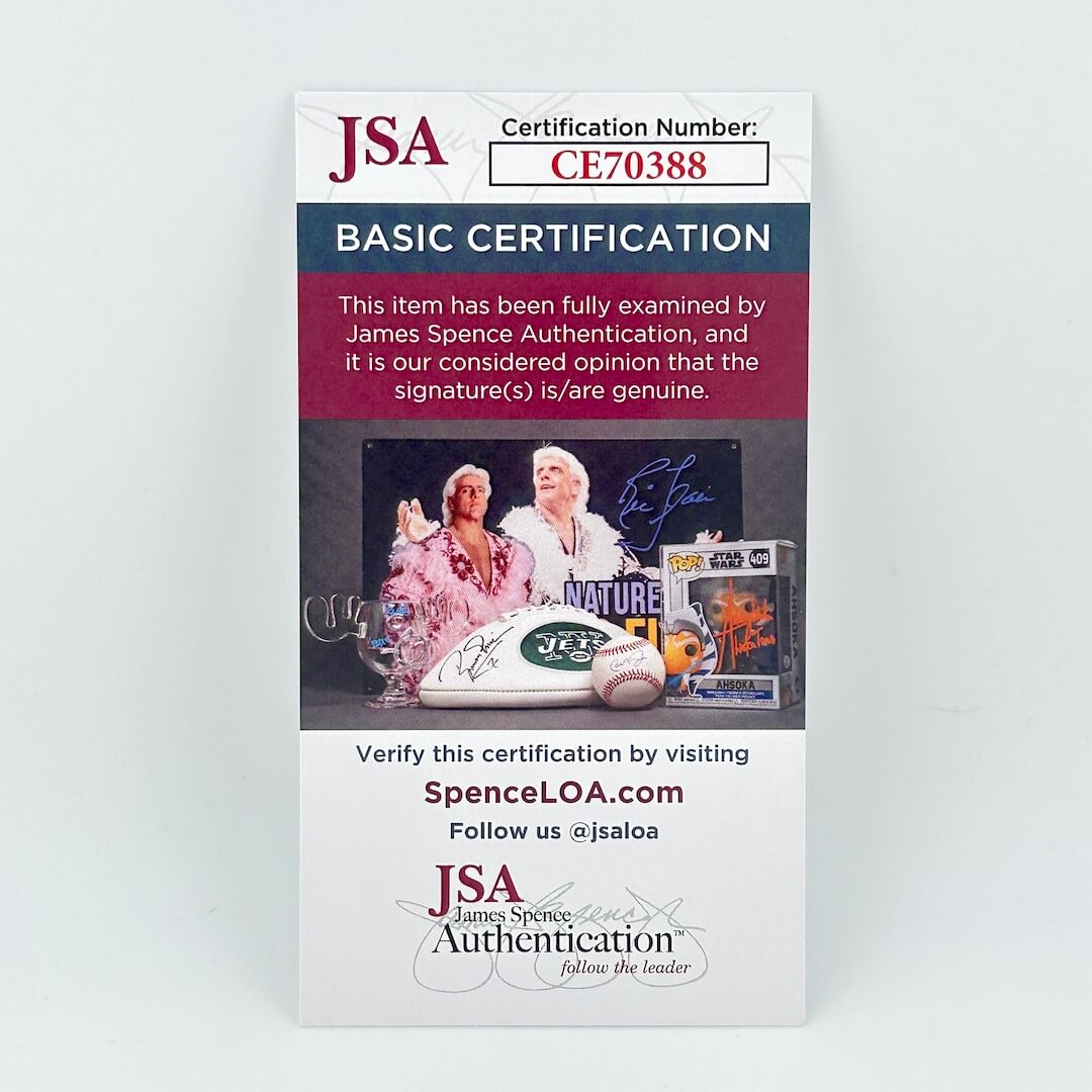 James Spence Authentication (JSA) Basic Certification card for CE7038.