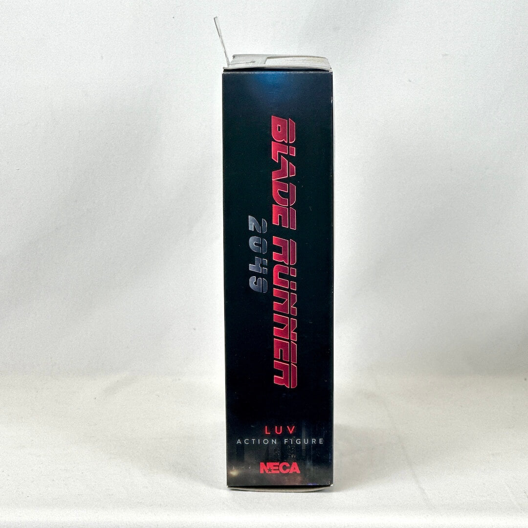 Blade Runner 2049 action figure box with red text on a white background