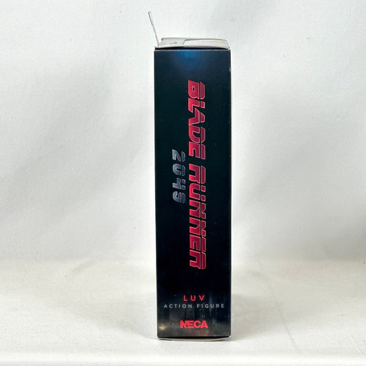Blade Runner 2049 action figure box with red text on a white background