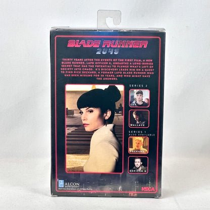 Blade Runner 2049 action figure packaging with character image and text on a white background