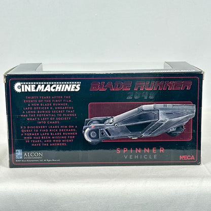 Blade Runner 2049 Spinner vehicle packaging by NECA on a white background