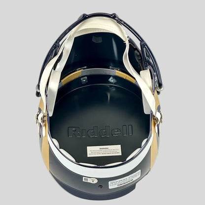 View of inside of helmet to show its a replica and not to be used. 