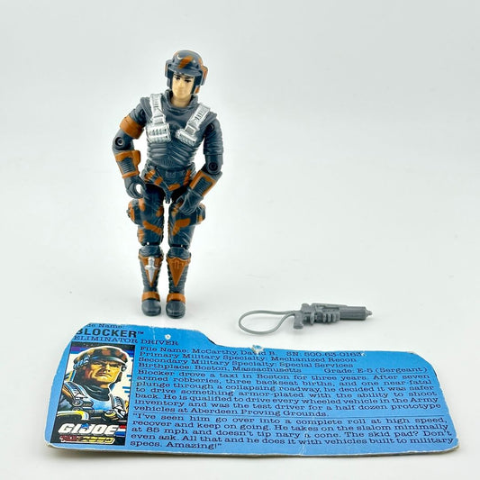 G.I. Joe action figure with accessory and character card on a white background