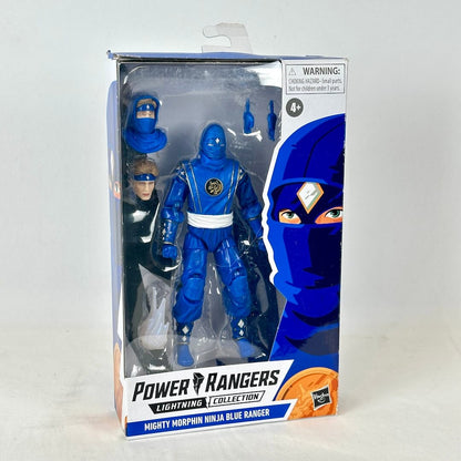 Power Rangers Lightning Collection Mighty Morphin Ninja Blue Ranger action figure in its original window box packaging.