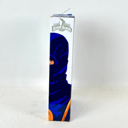 Side view of packaging with illustration of character under Power Rangers logo. 