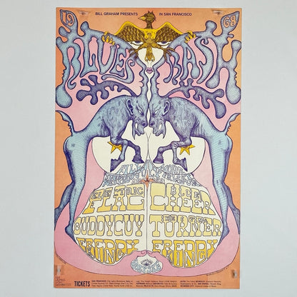 Blues Bash (1st Print) - 1968 - The Fillmore, CA - Poster by Lee Conklin