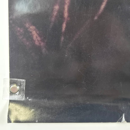 Bottom left corner of poster with pin holes and small tear two inches to right of corner.