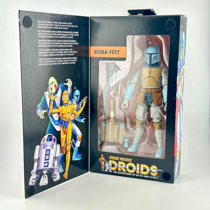 Boba Fett Action Figure in its original packaging, showing the figure inside a clear window alongside the illustrated inner card.