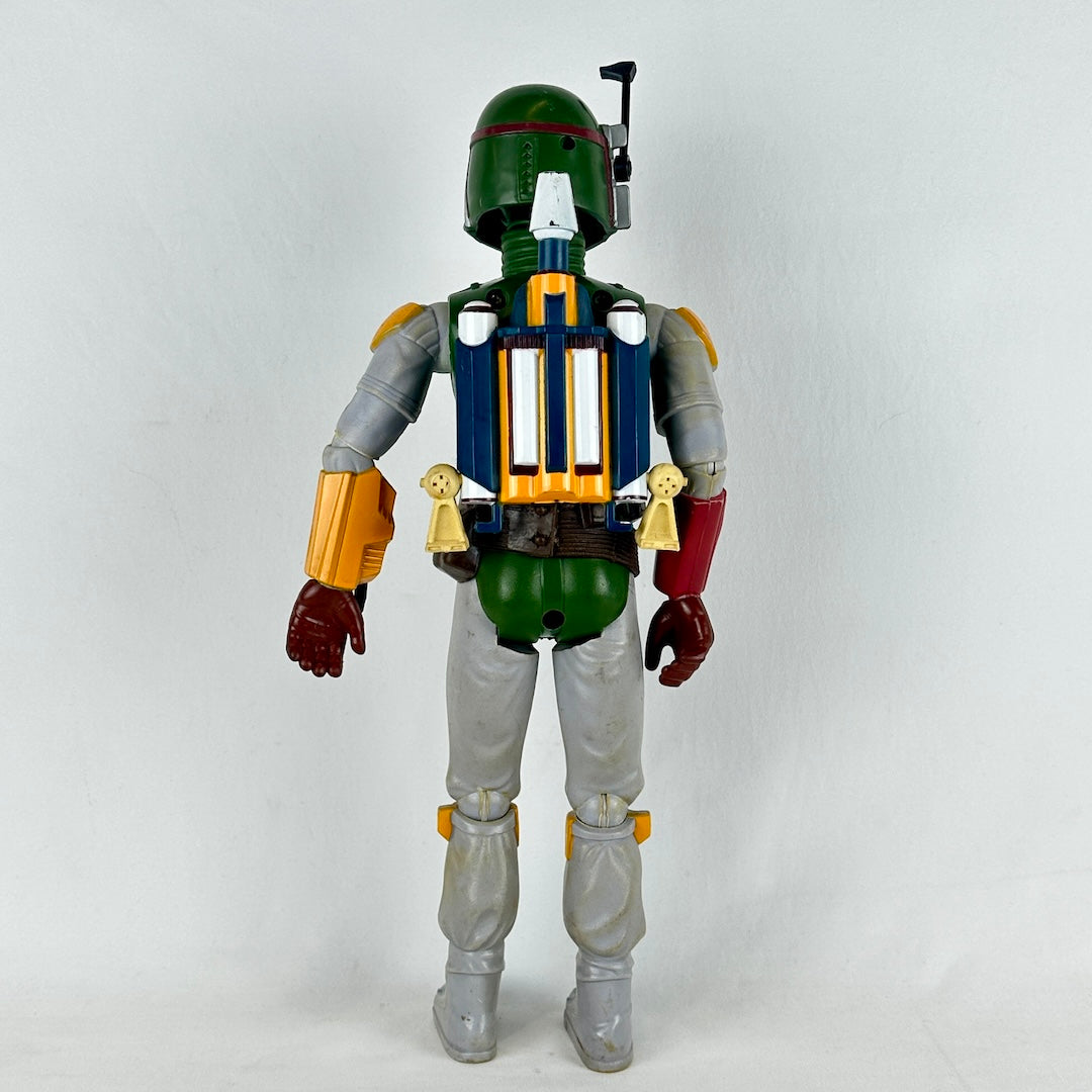 Action figure resembling Boba Fett from Star Wars on a white background