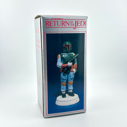 Boba Fett figurine in a 'Return of the Jedi' box on a white background