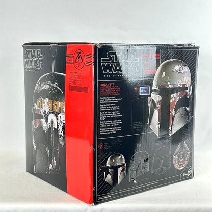 Star Wars Boba Fett action figure packaging box, showing the front and side panels with character artwork and product details.