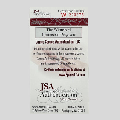 James Spence Authentication certificate on a gray background
