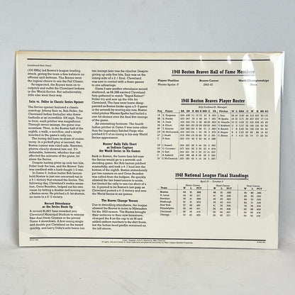 Vintage sports memorabilia sheet with text and tables on a gray background