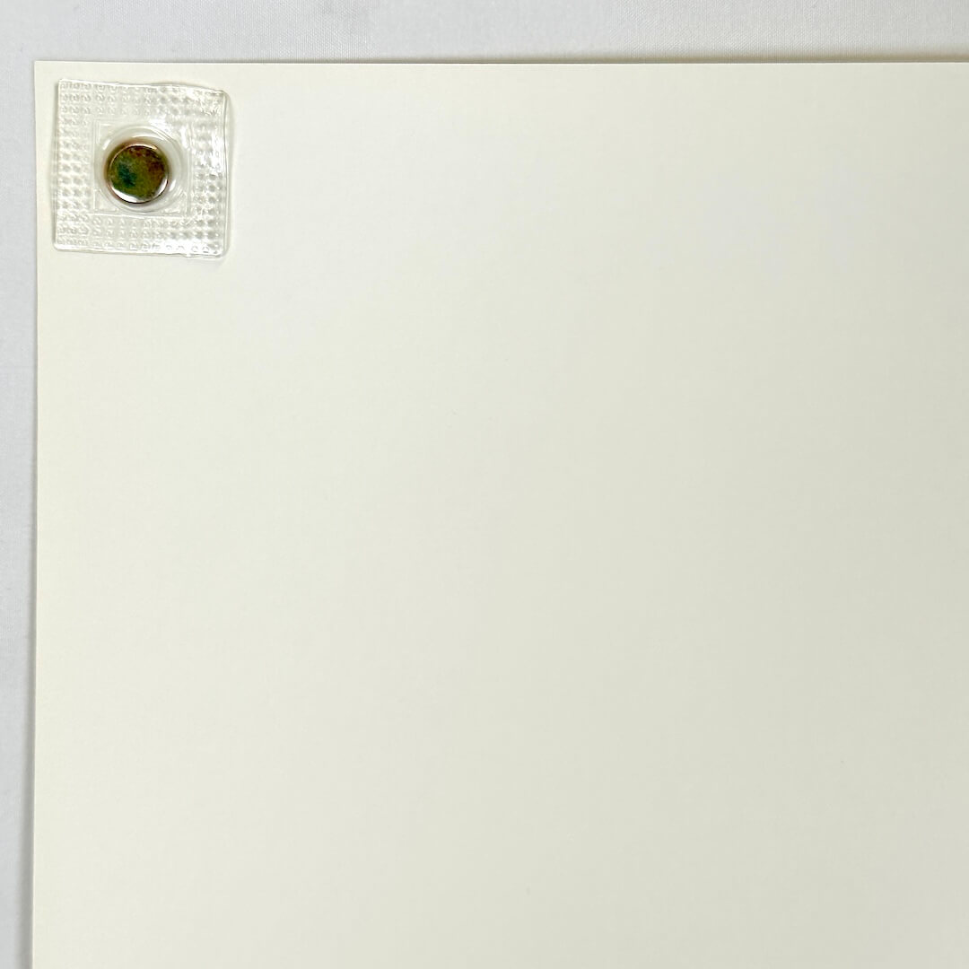 Top left corner of poster with crisp corner and clean edges showing mint condition. 