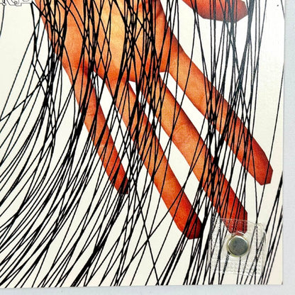 Bottom right corner of poster with crisp corner and clean edges showing mint condition. 