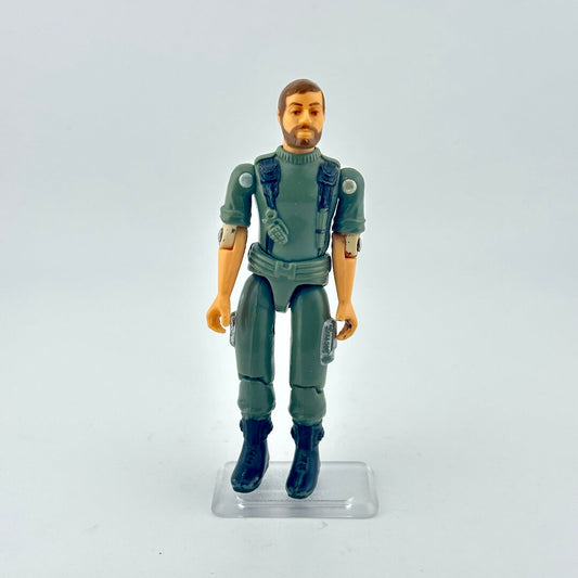 Action figure in green uniform on a white background