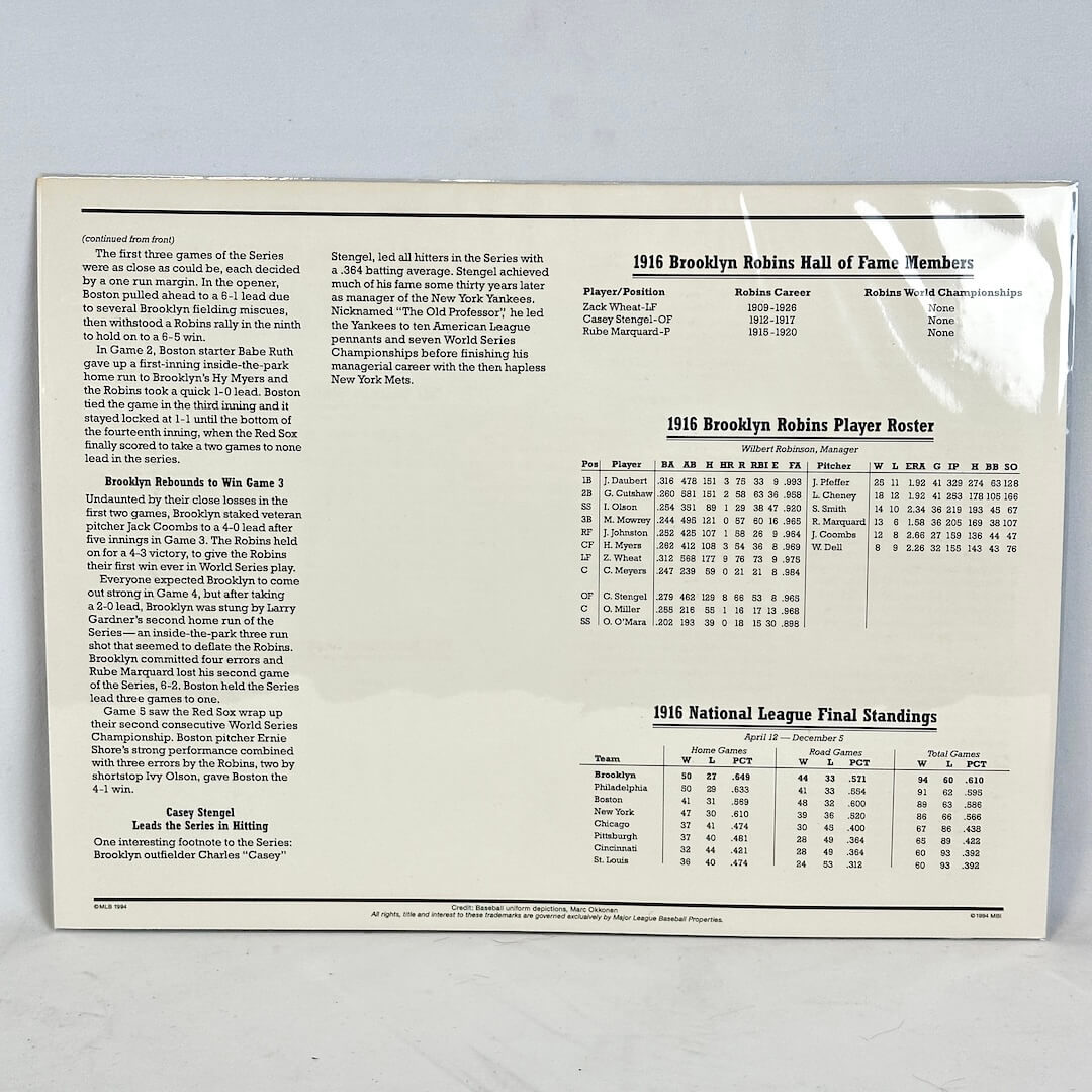 Sheet of historic sports facts and tables on white background. 