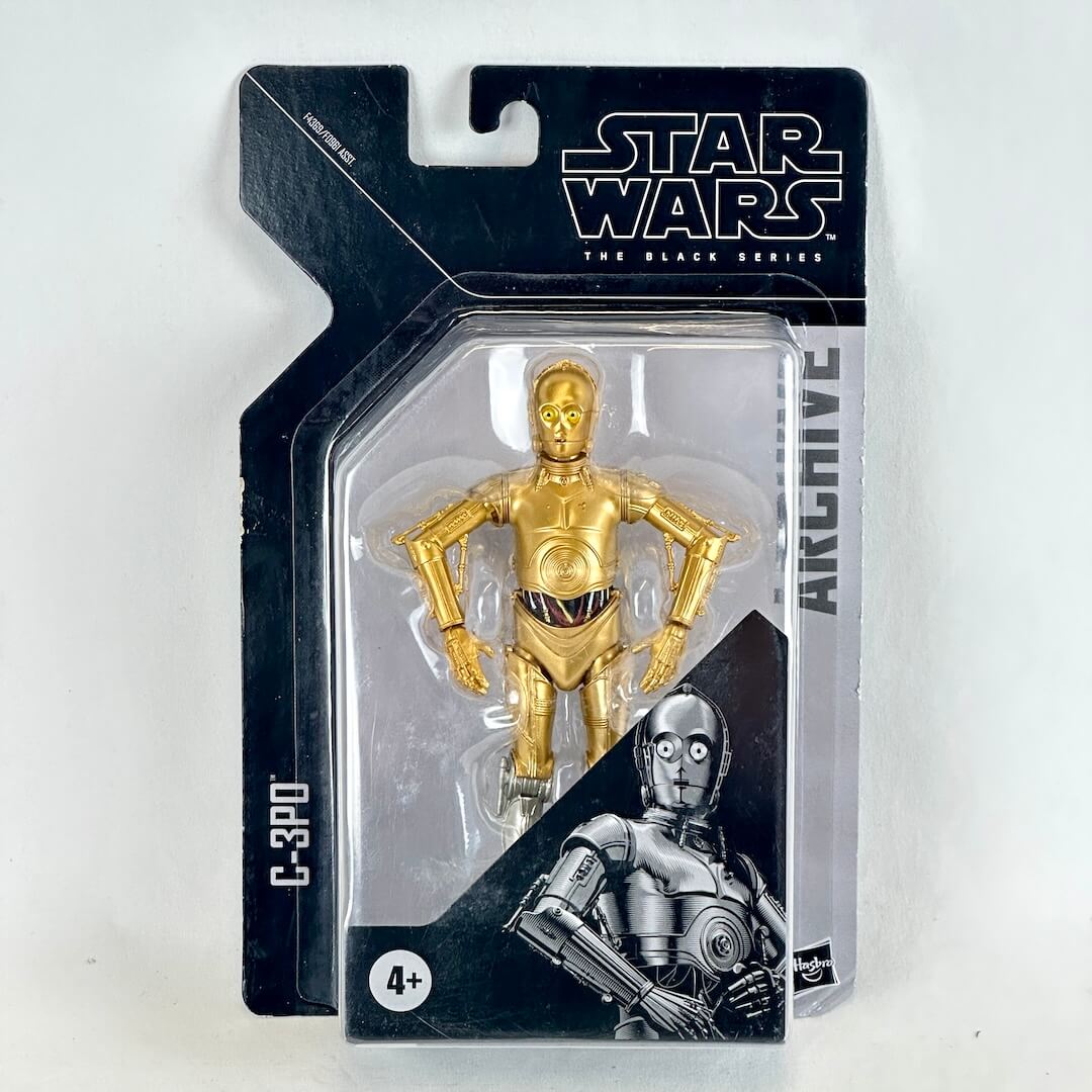 Star Wars The Black Series C-3PO action figure in its original window box packaging.