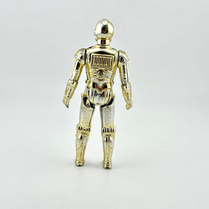A metallic gold and silver robot action figure shown from the back, standing against a plain light gray background.