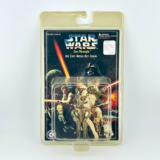 Star Wars keychain in packaging with characters and branding.